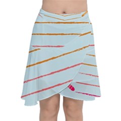 Crayon Background School Paper Chiffon Wrap Front Skirt