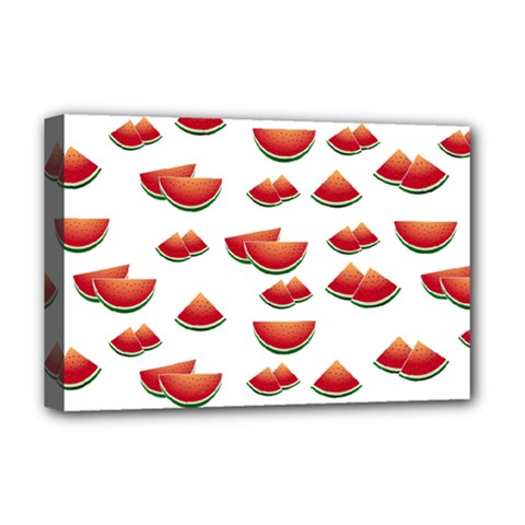 Summer Watermelon Pattern Deluxe Canvas 18  X 12  (stretched)