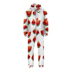 Summer Watermelon Pattern Hooded Jumpsuit (kids)