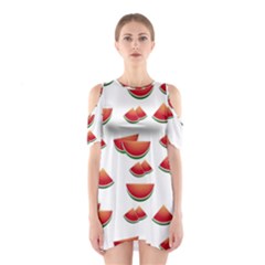 Summer Watermelon Pattern Shoulder Cutout One Piece Dress