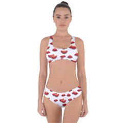 Summer Watermelon Pattern Criss Cross Bikini Set