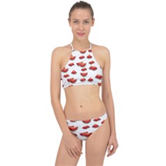 Summer Watermelon Pattern Racer Front Bikini Set