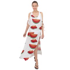 Summer Watermelon Pattern Maxi Chiffon Cover Up Dress by Dutashop