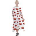 Summer Watermelon Pattern Quarter Sleeve Wrap Front Maxi Dress View2