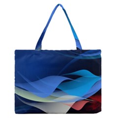 Flower Background Blue Design Zipper Medium Tote Bag