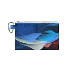 Flower Background Blue Design Canvas Cosmetic Bag (small)
