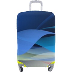 Flower Background Blue Design Luggage Cover (large) by Dutashop