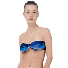 Flower Background Blue Design Classic Bandeau Bikini Top 