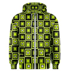 Green Pattern Square Squares Men s Zipper Hoodie