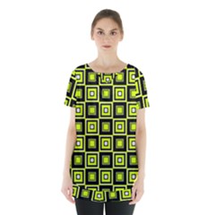 Green Pattern Square Squares Skirt Hem Sports Top by Dutashop