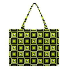 Green Pattern Square Squares Medium Tote Bag