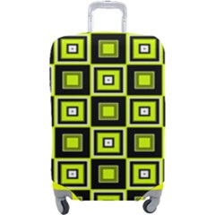 Green Pattern Square Squares Luggage Cover (large)