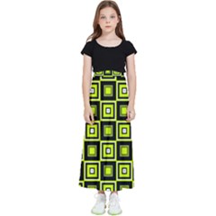 Green Pattern Square Squares Kids  Skirt