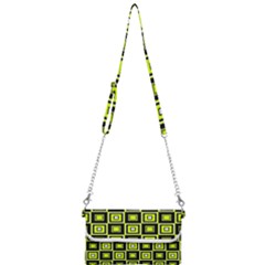 Green Pattern Square Squares Mini Crossbody Handbag by Dutashop