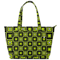 Green Pattern Square Squares Back Pocket Shoulder Bag  by Dutashop