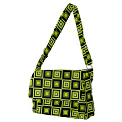 Green Pattern Square Squares Full Print Messenger Bag (m) by Dutashop