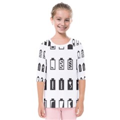 Battery Icons Charge Kids  Quarter Sleeve Raglan Tee