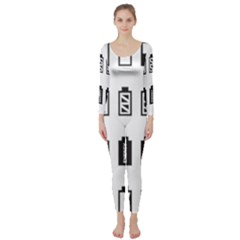 Battery Icons Charge Long Sleeve Catsuit