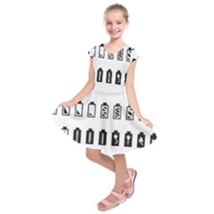 Battery Icons Charge Kids  Short Sleeve Dress