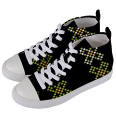 Pattern Background Vector Seamless Women s Mid-top Canvas Sneakers