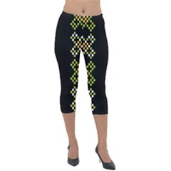 Pattern Background Vector Seamless Lightweight Velour Capri Leggings 