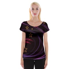 Background Abstract Star Cap Sleeve Top