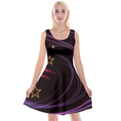 Background Abstract Star Reversible Velvet Sleeveless Dress