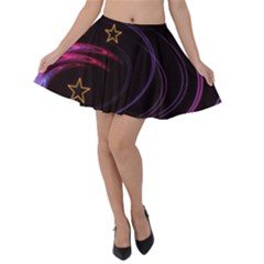 Background Abstract Star Velvet Skater Skirt