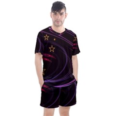 Background Abstract Star Men s Mesh Tee And Shorts Set