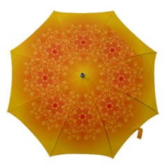 Fractal Yellow Orange Hook Handle Umbrellas (medium)