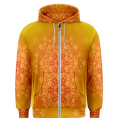 Fractal Yellow Orange Men s Zipper Hoodie