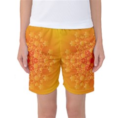 Fractal Yellow Orange Women s Basketball Shorts