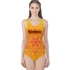 Fractal Yellow Orange One Piece Swimsuit