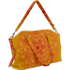 Fractal Yellow Orange Canvas Crossbody Bag by Dutashop