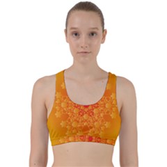 Fractal Yellow Orange Back Weave Sports Bra