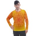 Fractal Yellow Orange Men s Pique Long Sleeve Tee View1