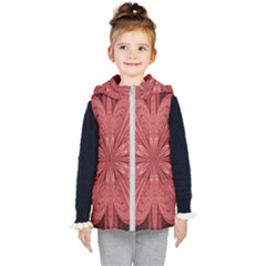 Background Floral Pattern Kids  Hooded Puffer Vest by Dutashop