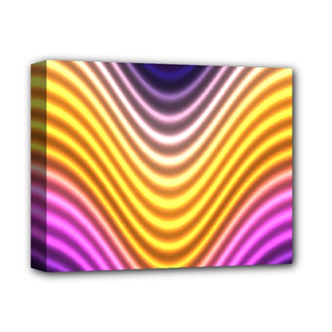 Wave Line Waveform Sound Orange Deluxe Canvas 14  X 11  (stretched)