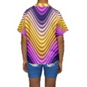 Wave Line Waveform Sound Orange Kids  Short Sleeve Swimwear View2