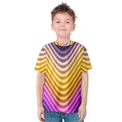 Wave Line Waveform Sound Orange Kids  Cotton Tee