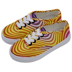 Wave Line Waveform Sound Orange Kids  Classic Low Top Sneakers by Dutashop