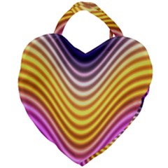 Wave Line Waveform Sound Orange Giant Heart Shaped Tote by Dutashop