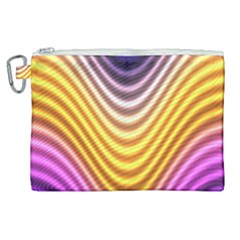 Wave Line Waveform Sound Orange Canvas Cosmetic Bag (xl) by Dutashop