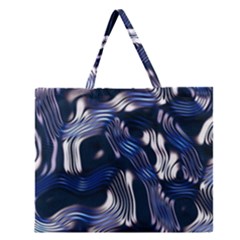 Structure Blue Background Zipper Large Tote Bag
