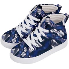 Structure Blue Background Kids  Hi-top Skate Sneakers by Dutashop