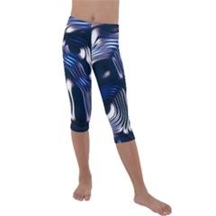 Structure Blue Background Kids  Lightweight Velour Capri Leggings 