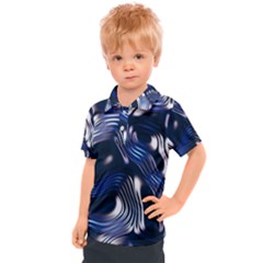 Structure Blue Background Kids  Polo Tee