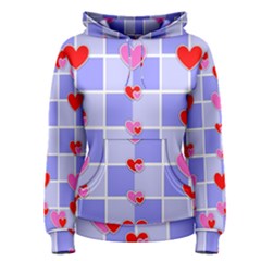Love Hearts Valentine Decorative Women s Pullover Hoodie
