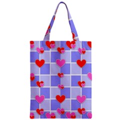 Love Hearts Valentine Decorative Zipper Classic Tote Bag