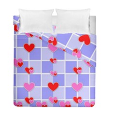 Love Hearts Valentine Decorative Duvet Cover Double Side (full/ Double Size)